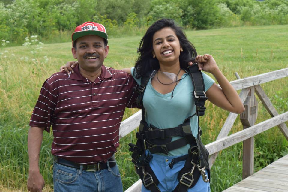 My dad and I after he watched me sky dive