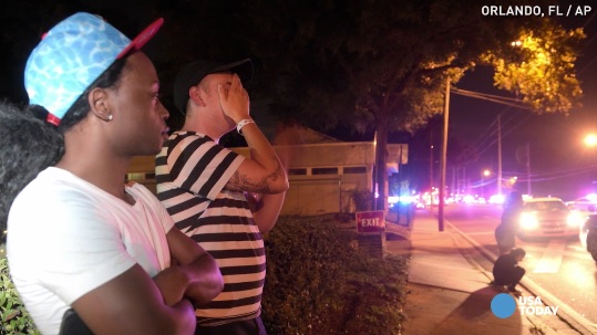 People waiting outside of Pulse nightclub following the shooting, courtesy of 