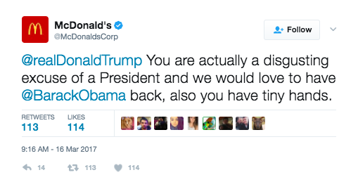 mcdonalds twitter, mcdonalds twitter hacked
