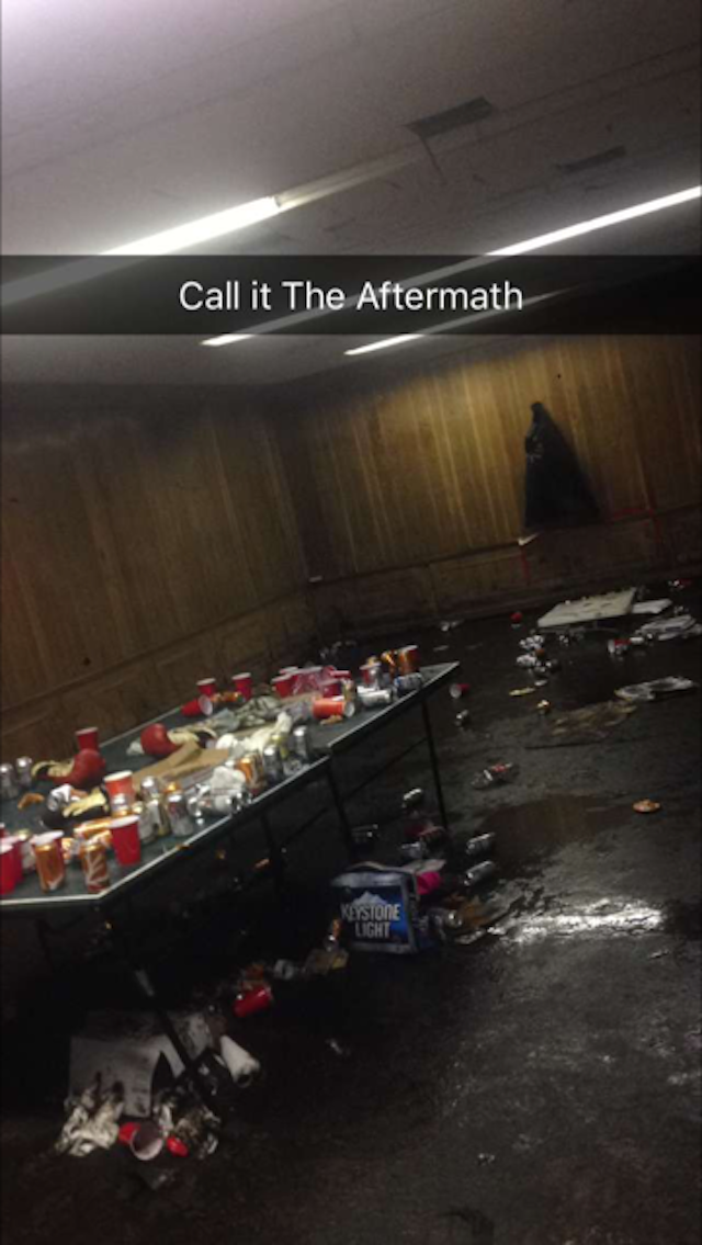 A Snap showing the aftermath of the fight club night