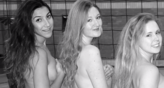 naked girls looking over shoulders