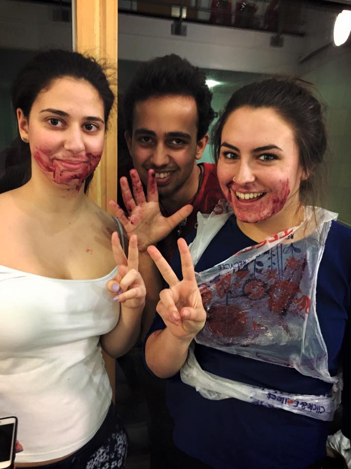 We do really fun performances where we cover each other in jam