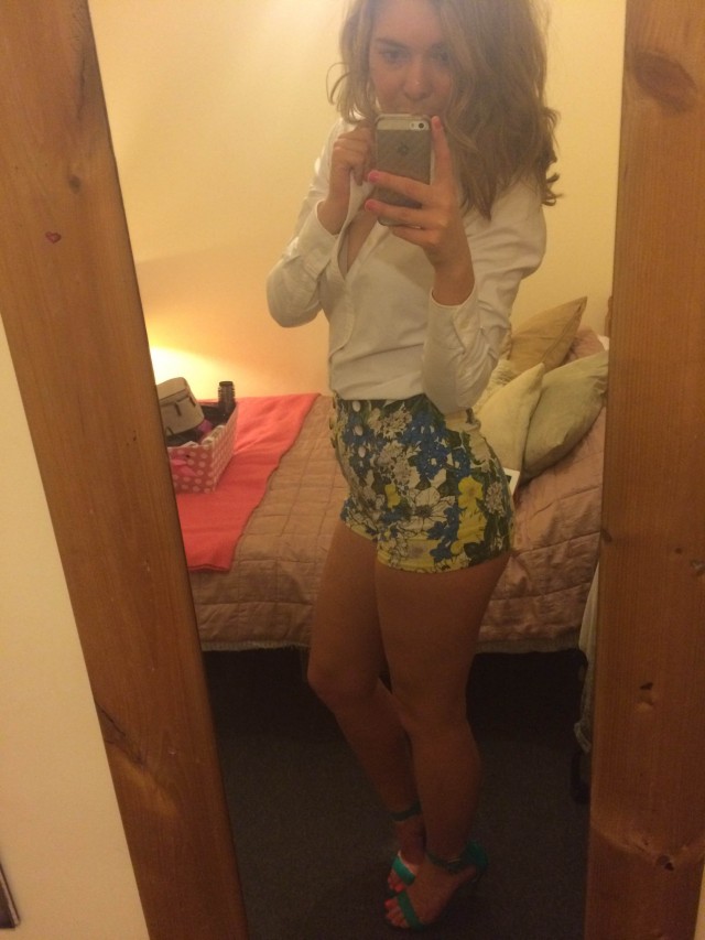 Dress them up with a crisp shirt and heels