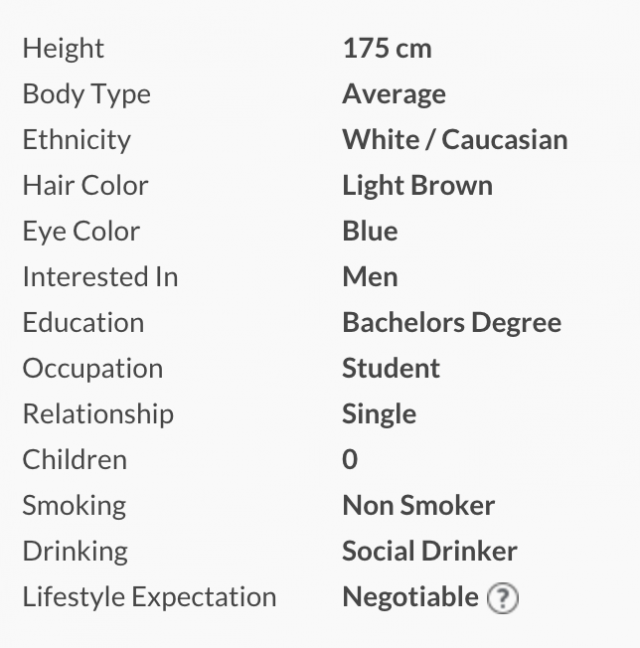 My profile on Seeking Arrangement.