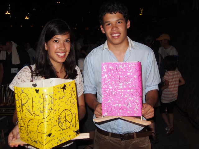 lighting a lantern for peace
