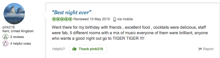 Thanks Tiger Tiger PR