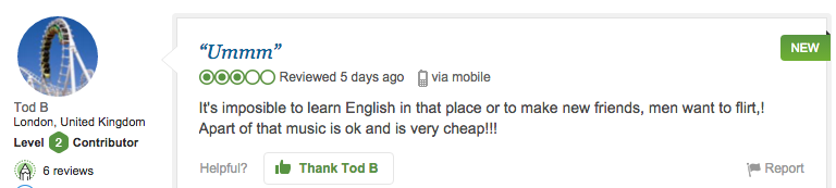 You go to club to learn English?