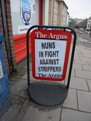 the argus nuns in fight against strippers crazy headline