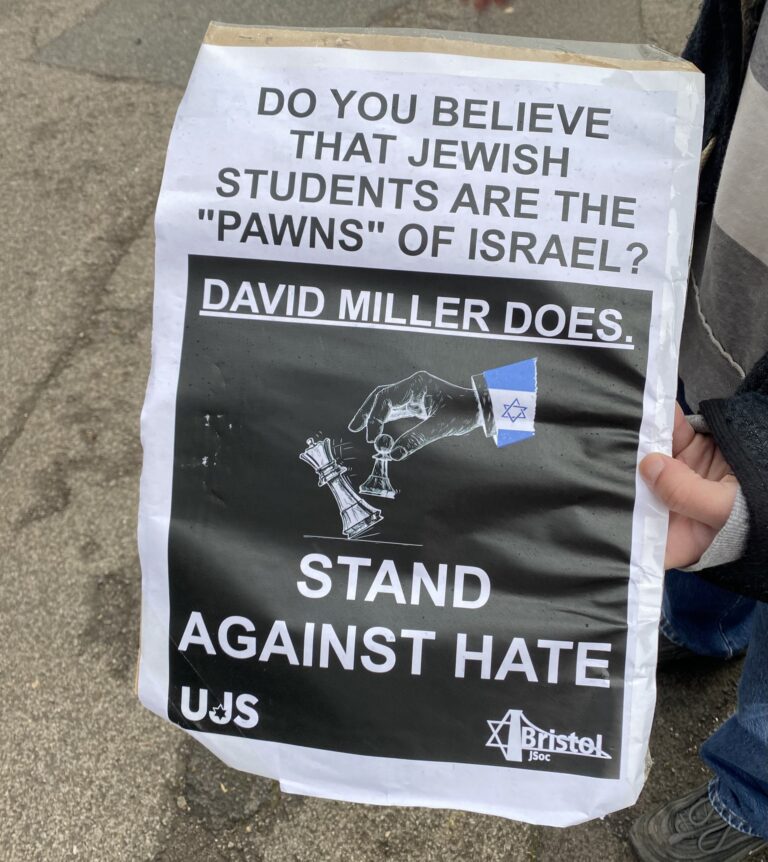 Bristol Uni's Jewish Society protest outside event featuring David Miller