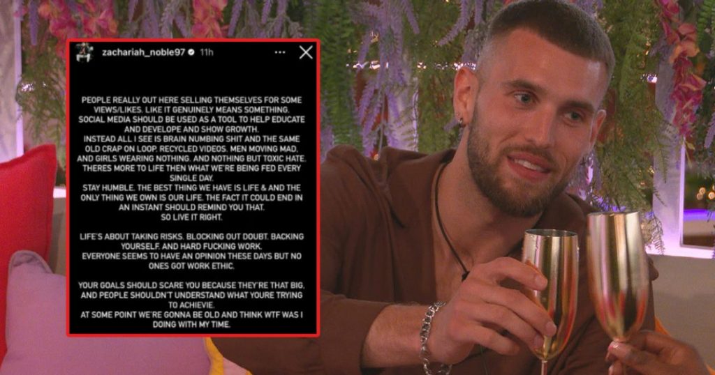 Zach Love Island rant