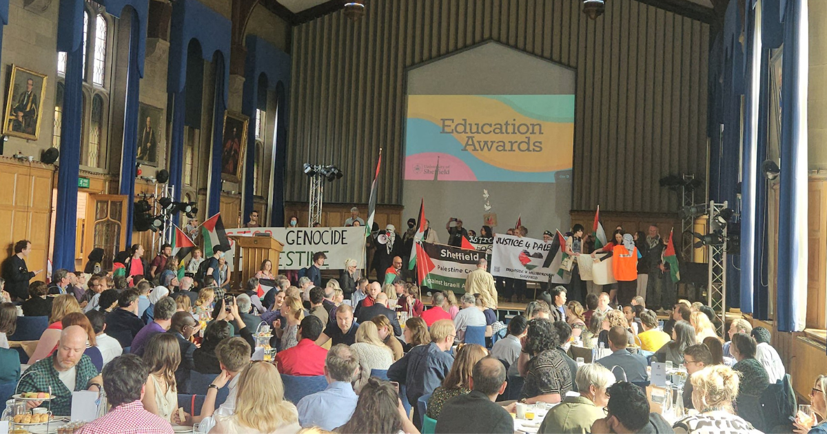 Vice chancellor escorted out after proPalestine protest disrupts
