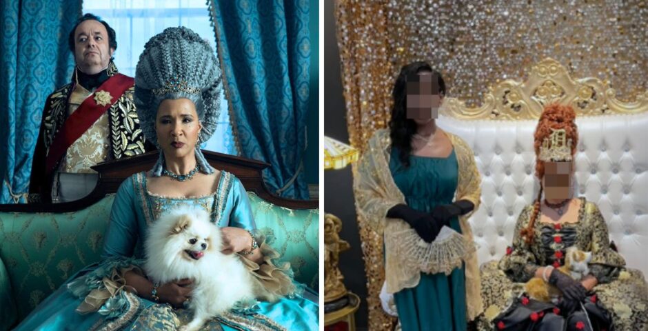 the unofficial bridgerton ball, plus queen charlotte at a real bridgerton ball