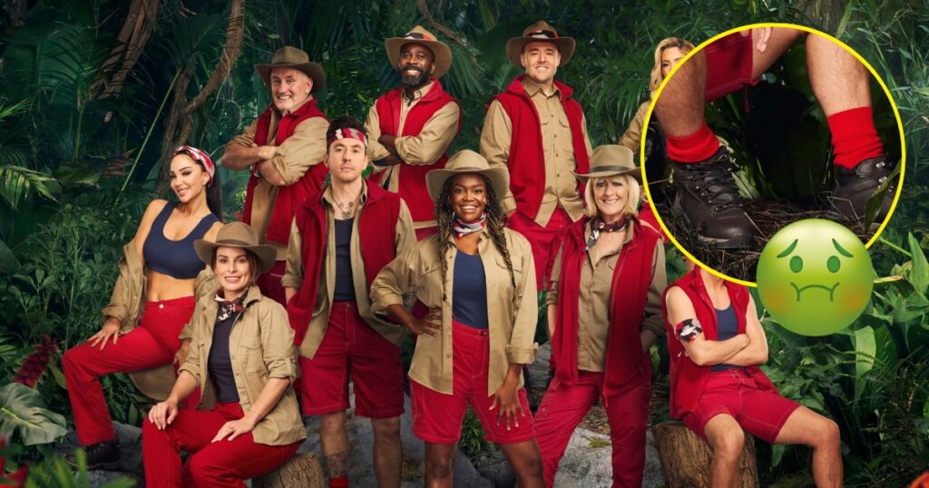 I'm a celebrity cast 2024 and close up of red socks