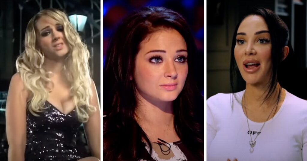 Three pictures of Tulisa Contostavlos over the years