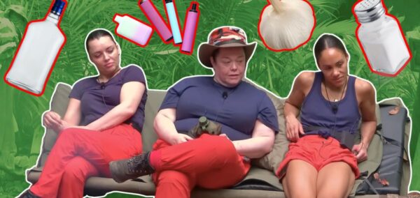 i'm a celebrity 2025 cast alex shona lisa i think banned items contraband