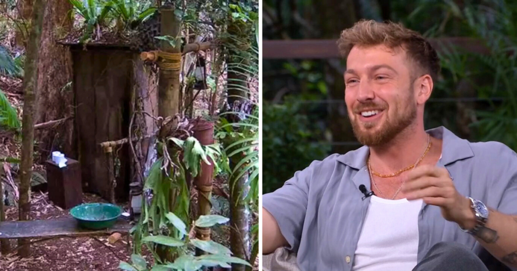 i'm a celeb peeing dunny bushes rare crayfish really sam thompson