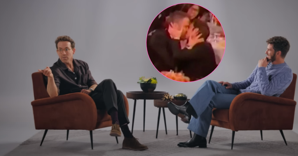 Ryan Reynolds Andrew Garfield kiss