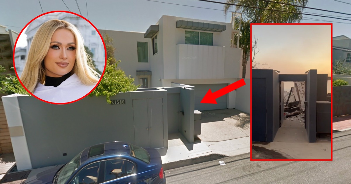 Devastating photos of Paris Hilton's Malibu house before and after the