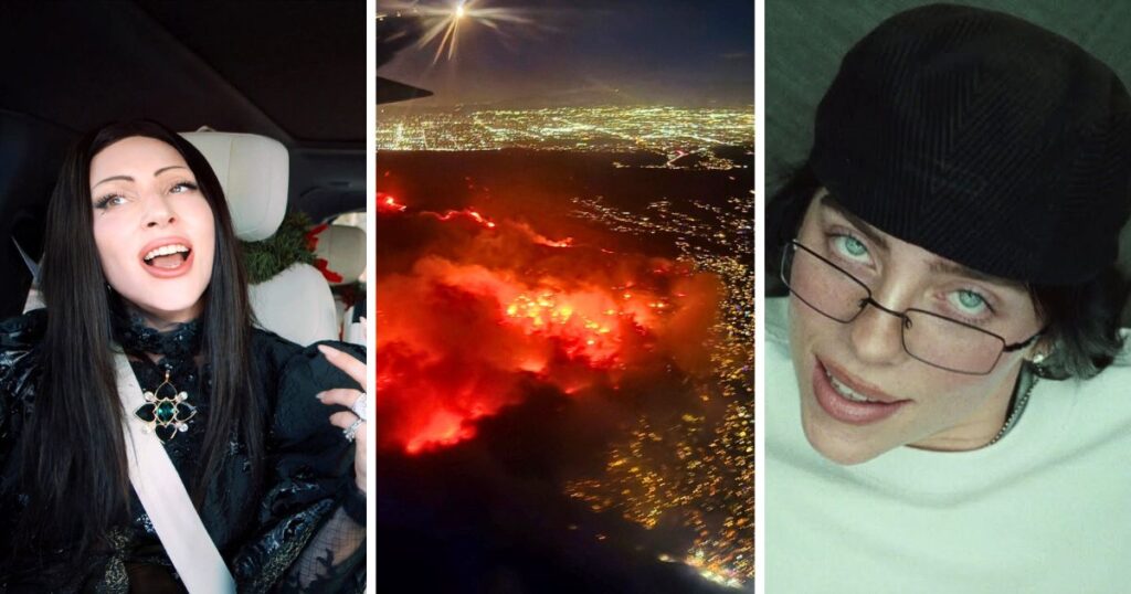 los angeles wildfires fireaid concert billie eilish lady gaga