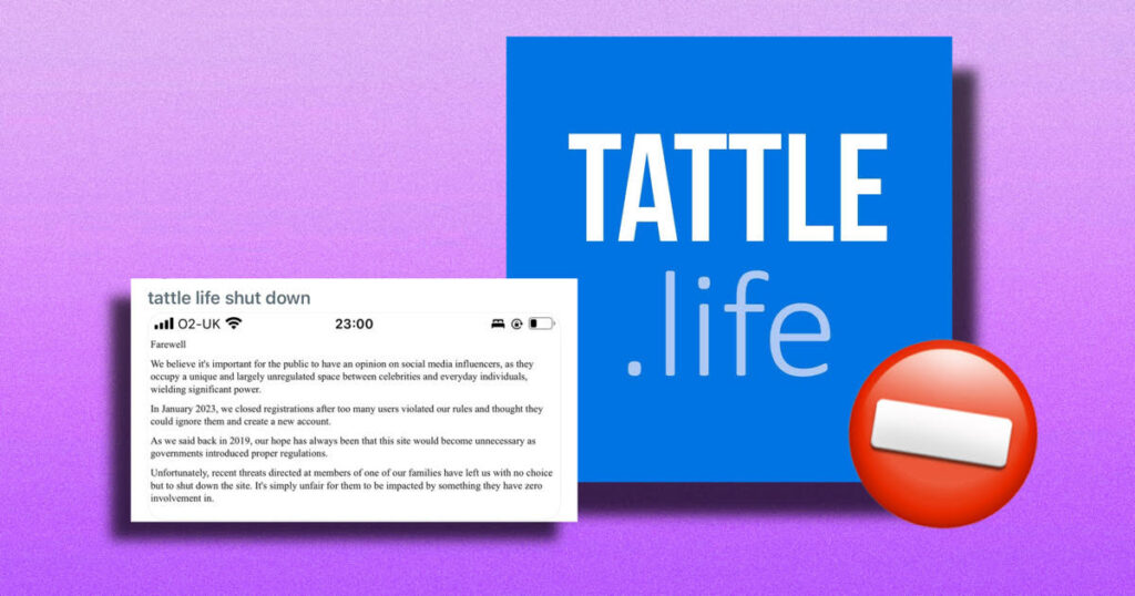 Tattle Life shut down