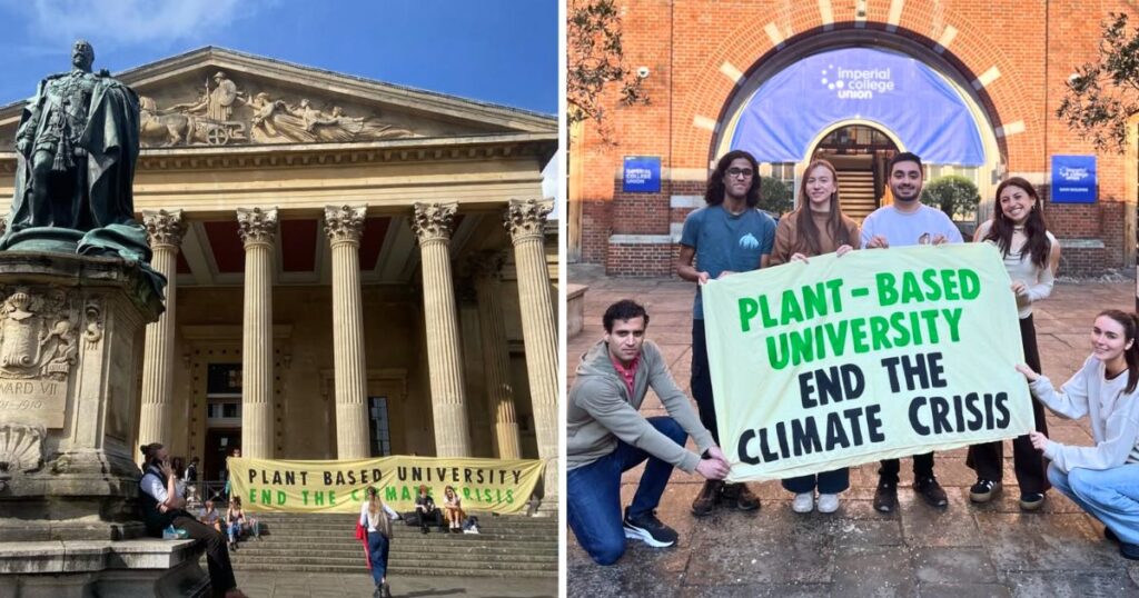 russell group unis uk univiersities students vote vegan plant-based food imperial college london university of bristol