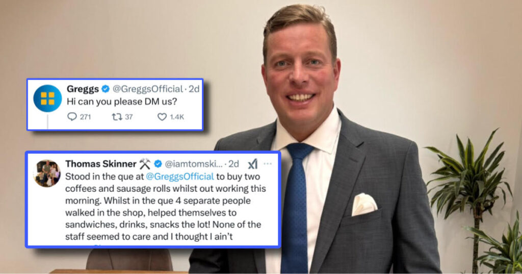 Thomas Skinner Greggs robbed