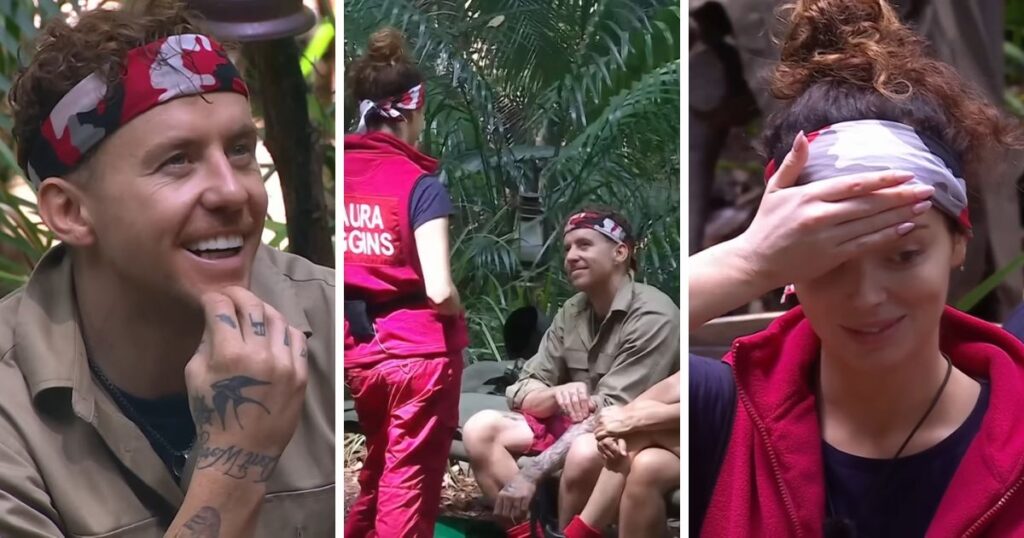 i'm a celeb brit awards kiss danny maura signs