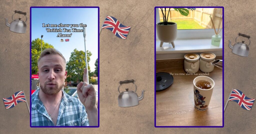 british tea time alarm