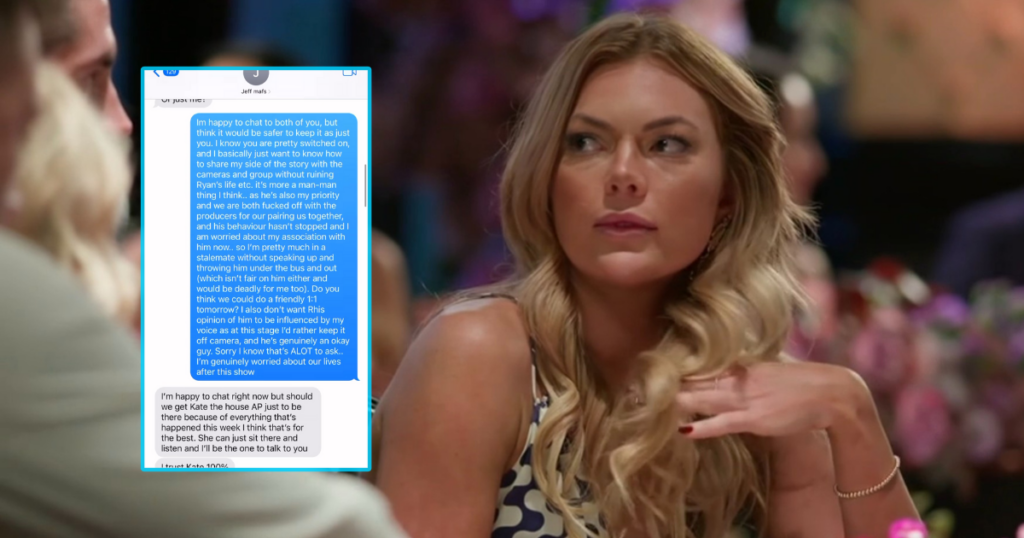Jacqui sent text messages to Jeff during MAFS Australia 2025