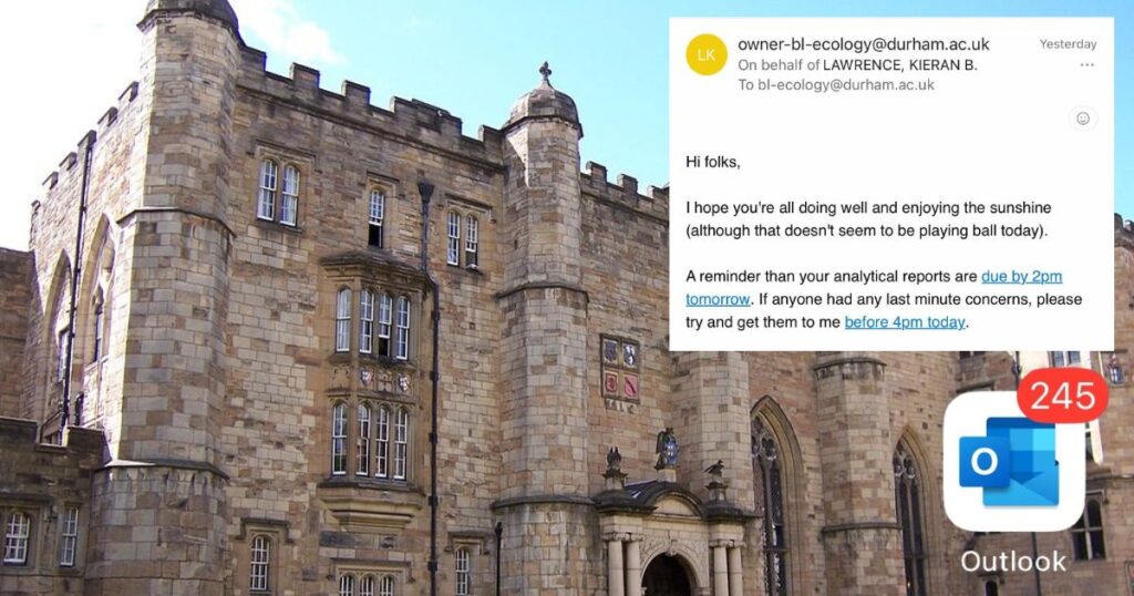 durham university russell group uni email chain