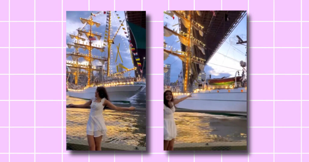 Influencer Brooklyn Bridge ship crash