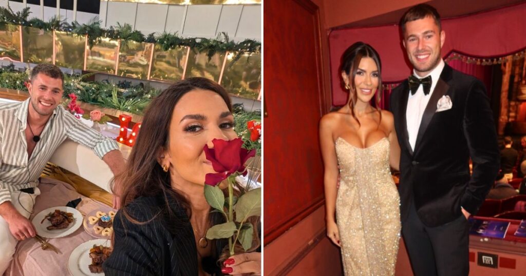 ekin-su and curtis before they split up and like in the villa