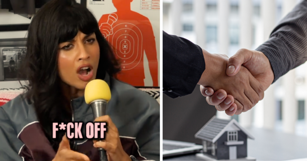 Jameela Jamil hand shake