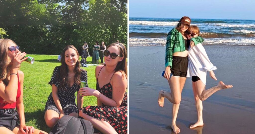 russell group unis sunniest this is some gals at i think jesus green at the university of cambridge, then some exeter students at exmouth beach