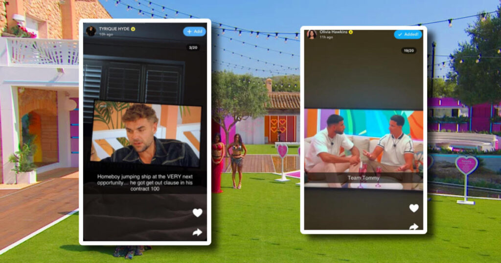 Love Island 2025 Snapchat