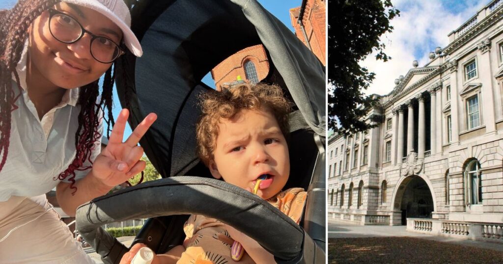 a university student and her son, and also king's college london