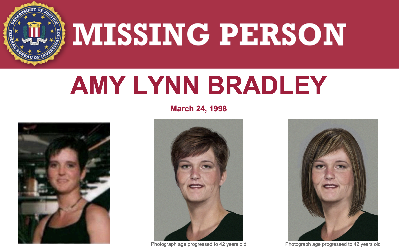 Amy Bradley updates on FBI website
