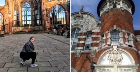 university of east london (on the right) and a coventry uni student (on the left)