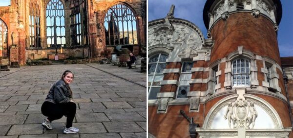 university of east london (on the right) and a coventry uni student (on the left)