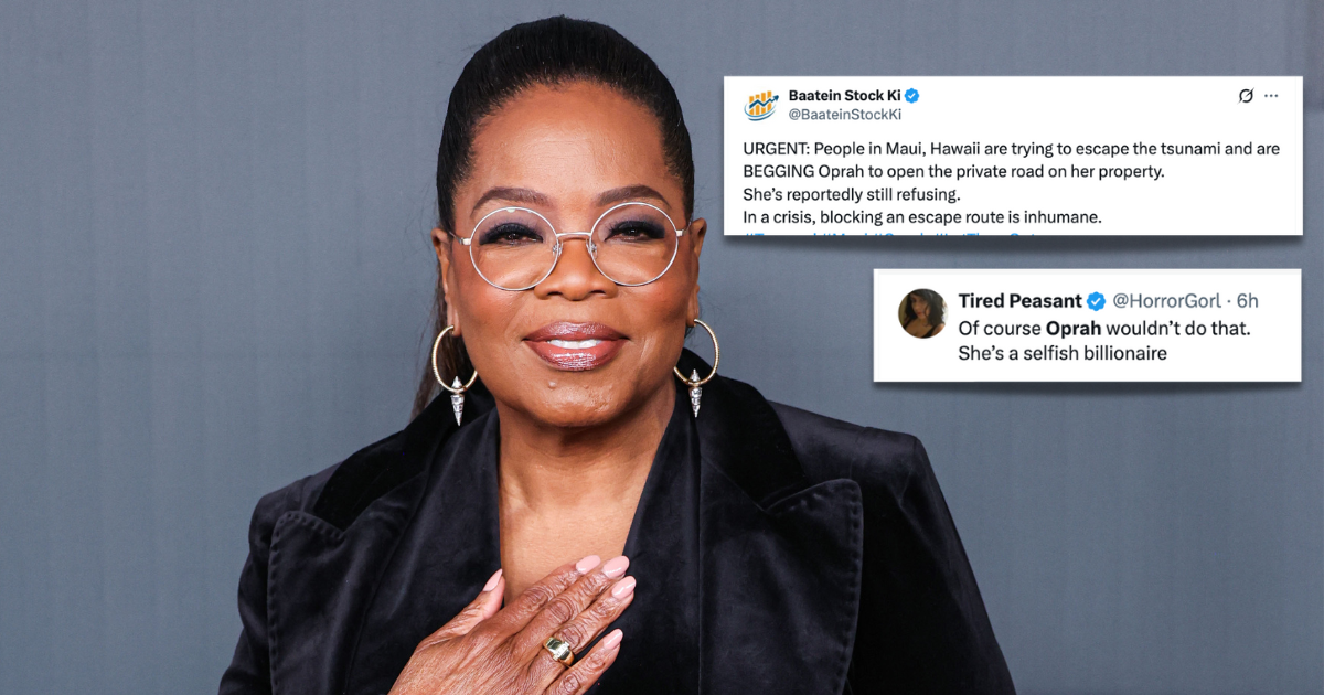 Oprah responds to viral claims she is blocking tsunami escape