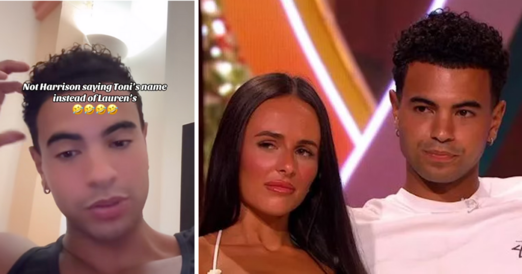 Love Island 2025 star Harrison says Toni in live video