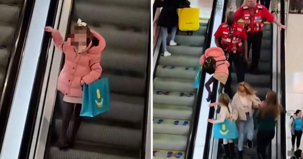 Manchester Arndale pink jacket girl statement