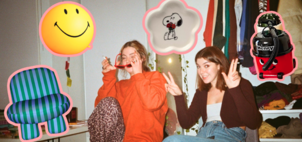 some uk uni students in a room with items from the urban outfitters uni essentials list