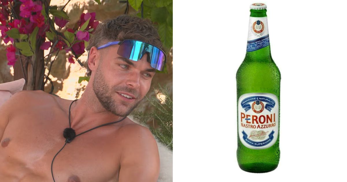 harry from love island and peroni