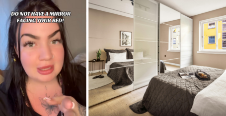 mirror facing your bed