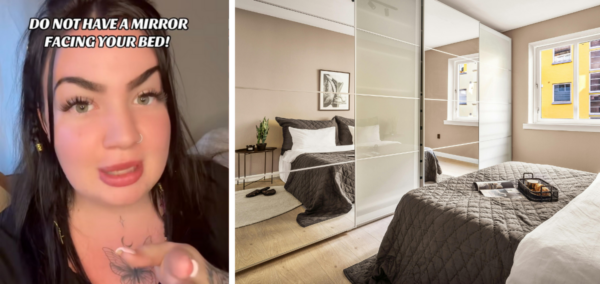 mirror facing your bed