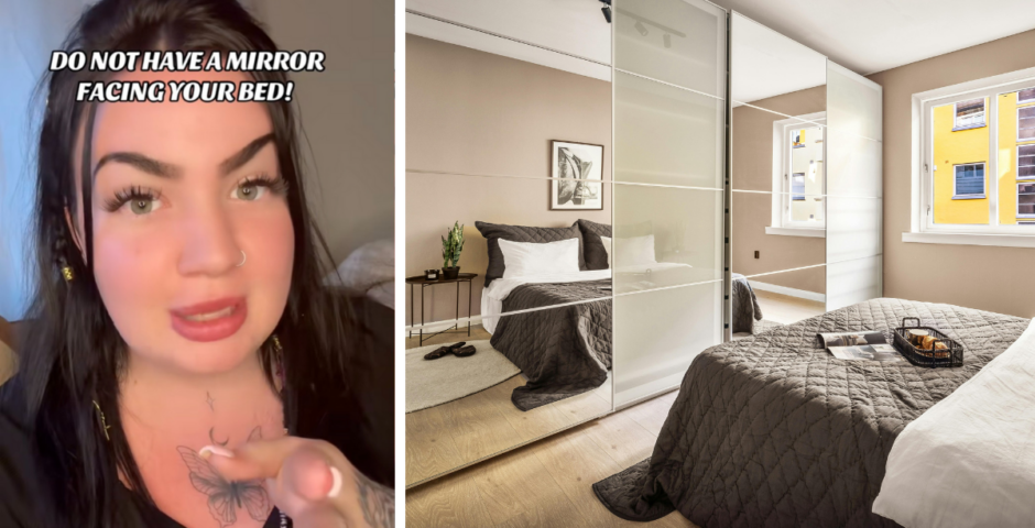mirror facing your bed
