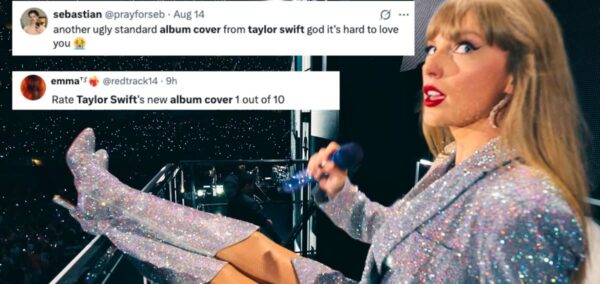 taylor swift and some tweets complaining about her album cover for the life of a showgirl