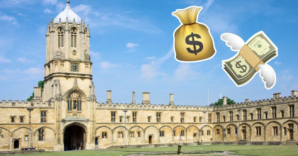 the university of oxford which is a russell group uni and super super rich