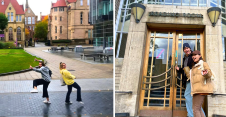 students at the university of manchester and students at the university of glasgow not looking massively academic but they are in the uk